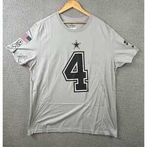 Nike Dak Prescott Dallas Cowboys Salute To Service #4 T Shirt 2XL Gray NWT